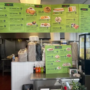 The menu display, register, order station/area.