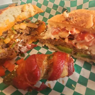 L: Birria Torta  R: Que Tal Burger