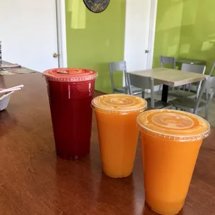 Natural juices 
Raise the dead 
Orange  juice