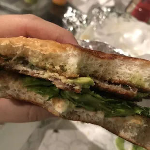 Cross section of my sorry lil torta (milanesa)