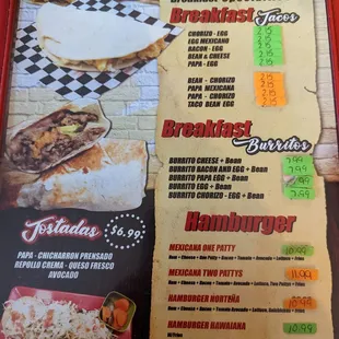 Breakfast and Hamburger