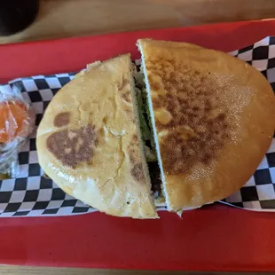 Top of carne asada torta.