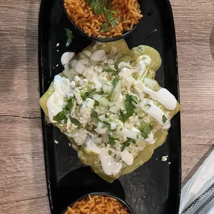 ENCHILADAS CHICKEN SUIZA add green sauce