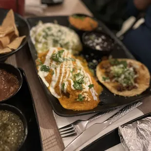 Enchiladas with chille Relleno yumm!!