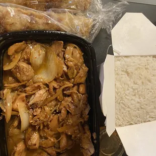 Hot &amp; Spicy Chicken with Eggrolls