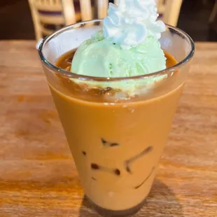 Avocado ice cream coffee