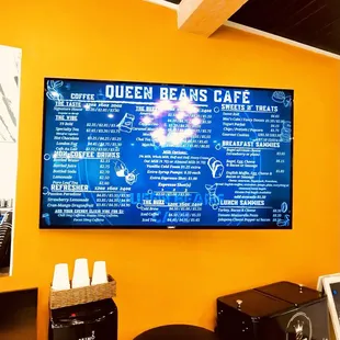 Menu with drinks