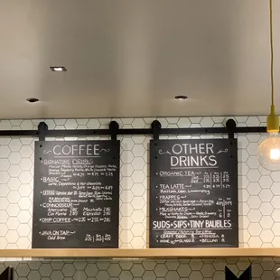 Drink menu