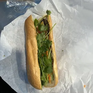 Beef tenderloin banh mi.