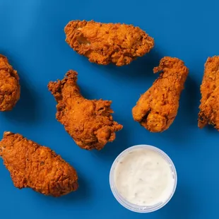 Hand breaded Crispy or Naked Chicken Wings