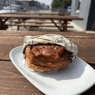 Sausage egg and cheese w a green chili aioli