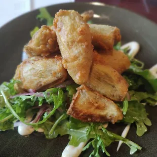 Fried artichoke hearts