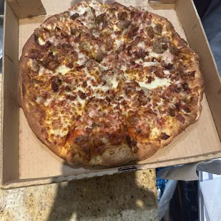 Meat lovers pizza