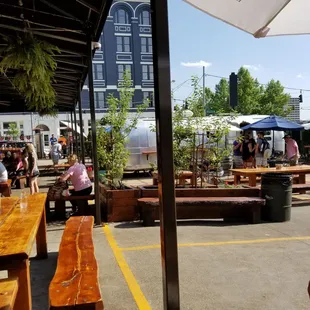 Nice heavy picnic tables but they do not all have umbrellas