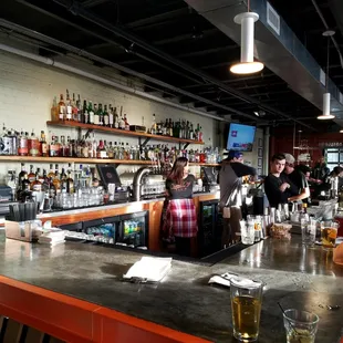 Full bar with extensive draft and bottle list.