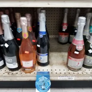 bottles of wine on a shelf