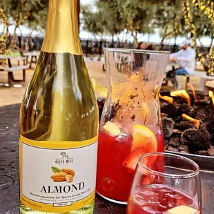 Winter Sangria and house Almond sparkling wine.