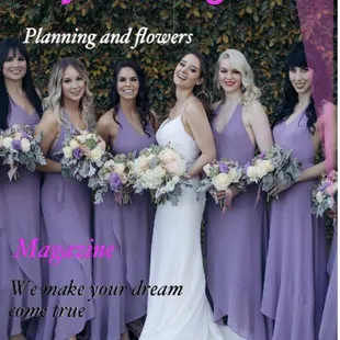 Bridal bouquet with bridesmaids bouquets
