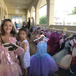 Costume sale happy customers! All priced $5-$15 for gently used, donated costumes. Thank you for supporting the QEB Performance fund!