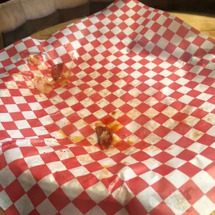 Devoured pepperoni pizza.