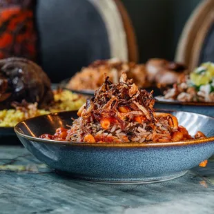 a table full of food