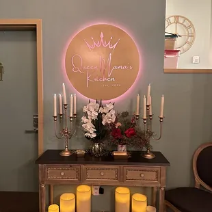 a table with candles