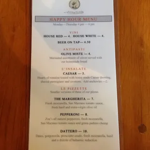 Happy Hour Menu