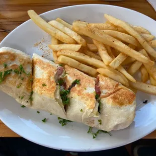 Chicken Shawarma Sandwich with Fries