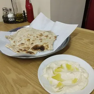 Hummus and flat bread