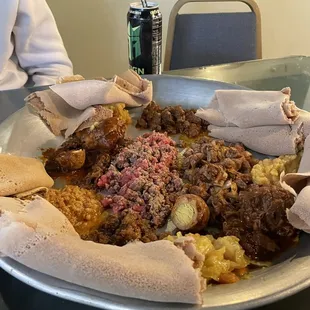 a plate of food on a table