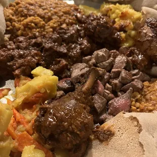 Mix of meat and veggies