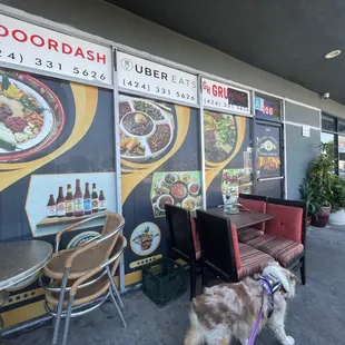 Outdoor seating (not set up yet as we arrived around opening)