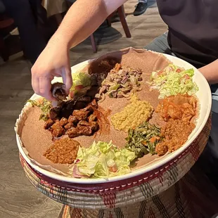 a plate of mexican food