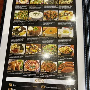 a menu for a restaurant