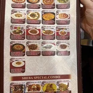 Platters menu