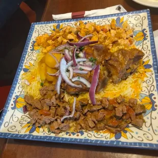 a plate of food on a table