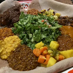 a plate of ethiopian food