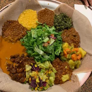 The vegetarian sampler platter for three. Very tasty!