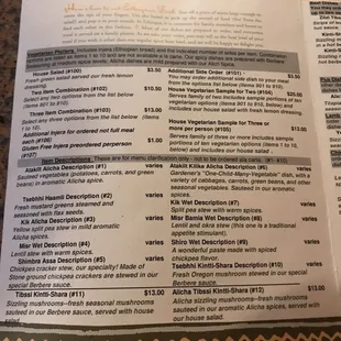 menu