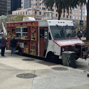 a food truck on a city street