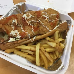 Fish poboy. Massive!