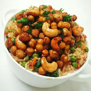 Sweet &amp; Sour Chickpea Cashew Fried Rice