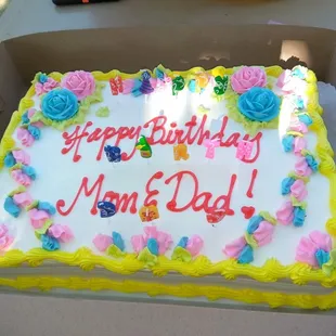 Thank you making a beautiful cake for my mom and dad...I love it and it also tasted very good...