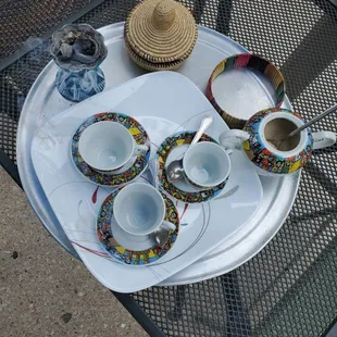 Ethiopian coffee tray with incense