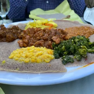 Doro Tibs and Vegetarian Combo Special