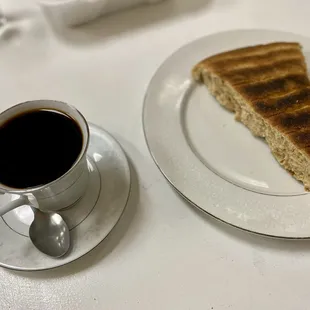 Coffee and a slice of sweet bread