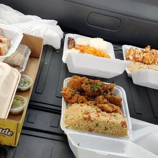 Our trunk  we drive like this to keep the food from getting soggy