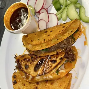 Quesabirria with consomé