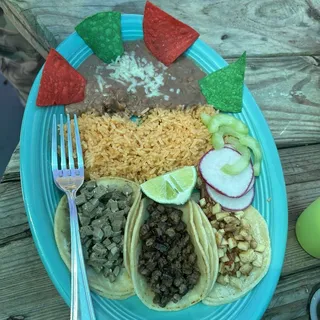 3 Soft Tacos Combo Plate