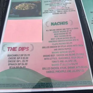 menu